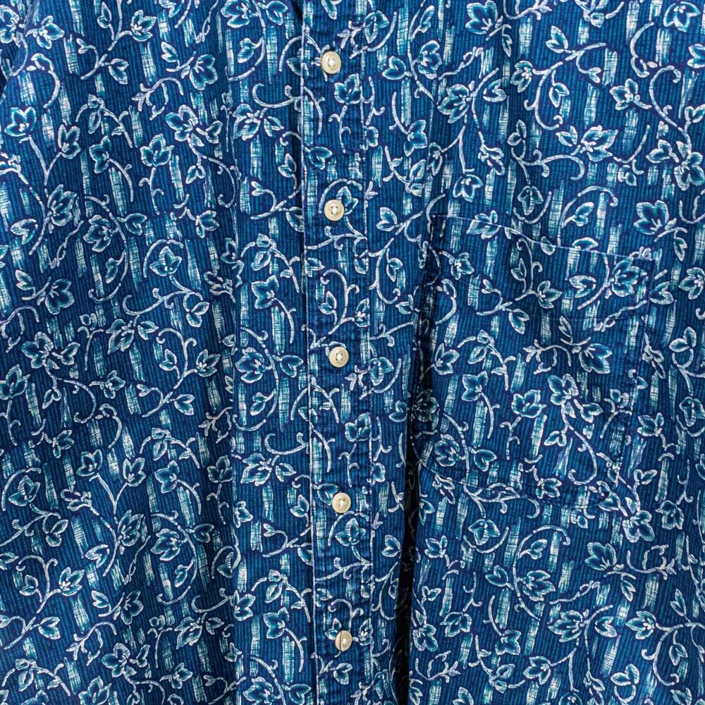 Chaps Ralph Lauren Floral Hawaiian Short Sleeve Button Down Shirt - Picture 4 of 6